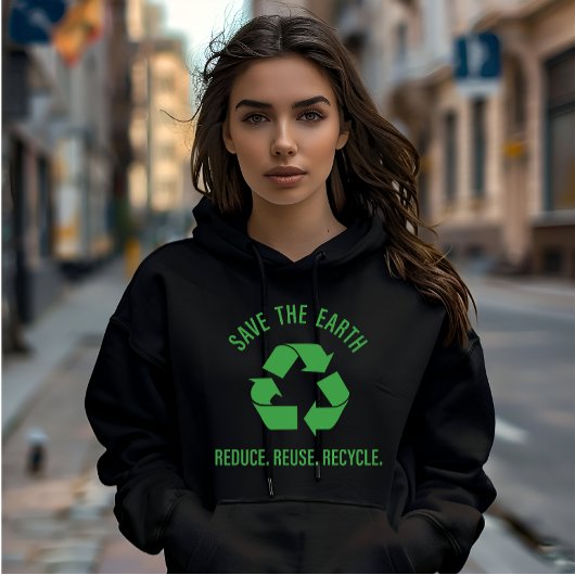 Verringerung der Wiederverwendung gerecycelt rett  Hoodie