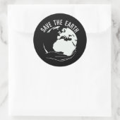 Verringerung der Wiederverwendung gerecycelt rett  Runder Aufkleber (Tasche)