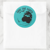 Verringerung der Wiederverwendung gerecycelt rett Runder Aufkleber (Tasche)