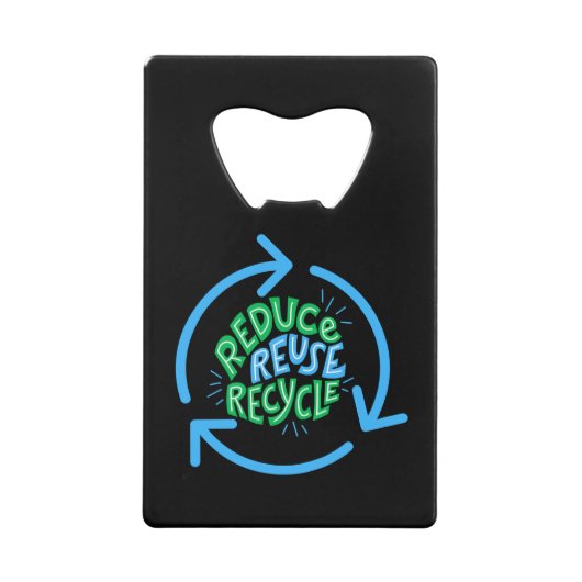 Verringerung der Wiederverwendung Gerecycelt Umgeb Geldbeutel Flaschenöffner (Vorderseite)