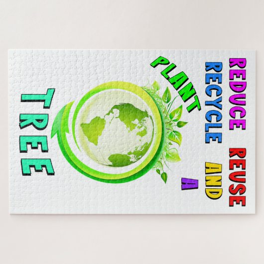 Verringerung der Wiederverwendung Gerecycelt und P Puzzle (Horizontal)