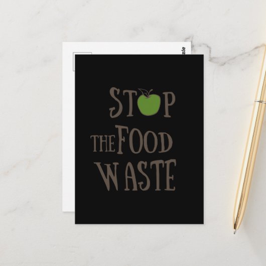 Verringerung von Lebensmittelabfällen, die ökologi Postkarte (Vorderseite/Rückseite Beispiel)