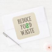 Verringerung von Lebensmittelabfällen, die ökologi Quadratischer Aufkleber (Umschlag)