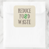 Verringerung von Lebensmittelabfällen, die ökologi Quadratischer Aufkleber (Tasche)
