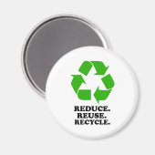 Verringerung, Wiederverwendung, Recycle - Grünes L Magnet (Vorderseite/Rückseite)