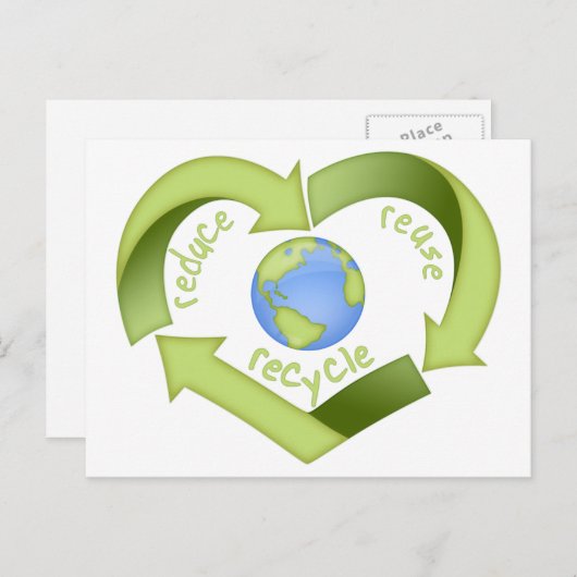 Verringerung, Wiederverwendung, Recycle Postkarte (Vorne/Hinten)