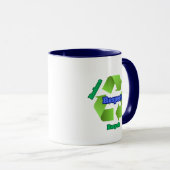 Verringerung, Wiederverwendung, Recycle, Respektie Tasse (VorderseiteRechts)