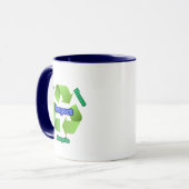 Verringerung, Wiederverwendung, Recycle, Respektie Tasse (Vorderseite Links)