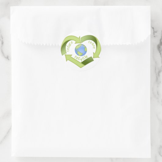 Verringerung, Wiederverwendung, Recycle Runder Aufkleber (Tasche)