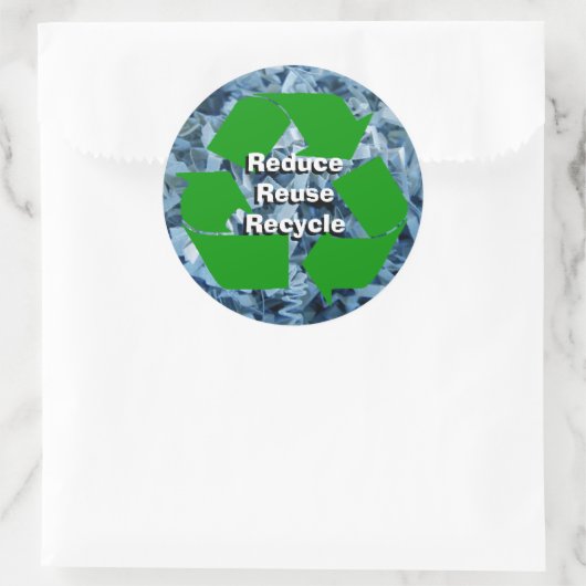 Verringerung, Wiederverwendung, Recycle Runder Aufkleber (Tasche)