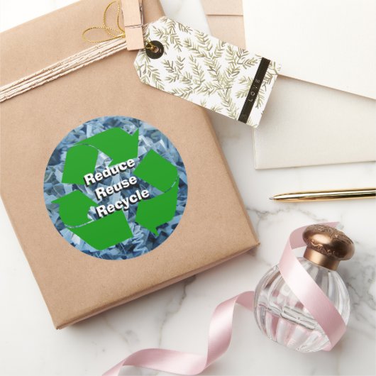 Verringerung, Wiederverwendung, Recycle Runder Aufkleber (Schenken)