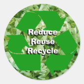 Verringerung, Wiederverwendung, Recycle Runder Aufkleber (Vorderseite)