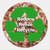 Verringerung, Wiederverwendung, Recycle Runder Aufkleber (Vorderseite)