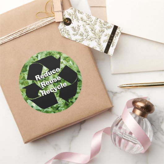 Verringerung, Wiederverwendung, Recycle Runder Aufkleber (Schenken)
