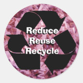 Verringerung, Wiederverwendung, Recycle Runder Aufkleber (Vorderseite)