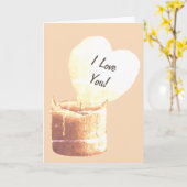 verromantische Flammenkerze-Liebe Karte (Gelbe Blume)