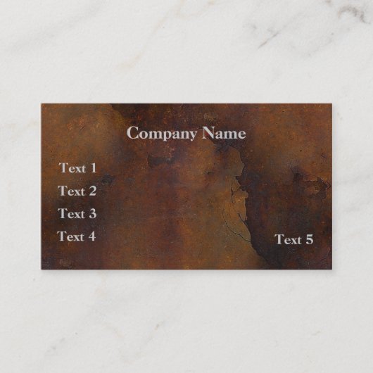 Verrostete Metallblick-Visitenkarte Visitenkarte (Vorderseite)