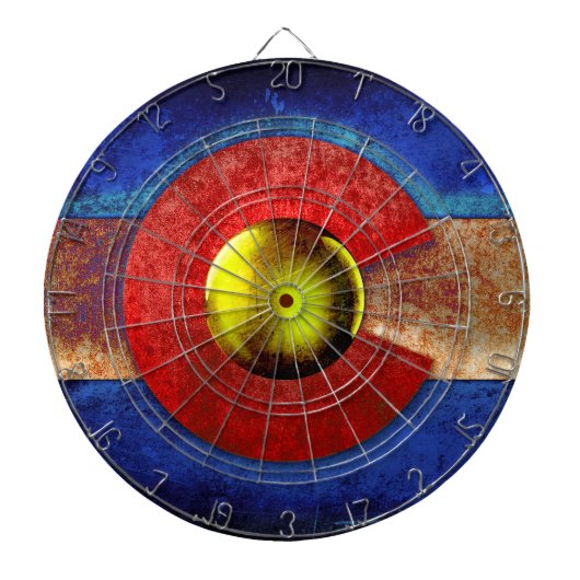 Verrostete Metallcolorado-Flagge Dartscheibe (vorne)