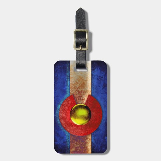 Verrostete Metallcolorado-Flagge Gepäckanhänger (Vorderseite vertikal)