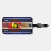 Verrostete Metallcolorado-Flagge Gepäckanhänger (Rückseite horizontal)