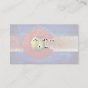 Verrostete Metallcolorado-Flagge Visitenkarte