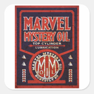 Verrostete Vintage Ölzeichenwiedergabe Quadratischer Aufkleber