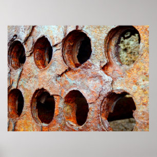Verrostetes perforiertes Metallplakat Poster