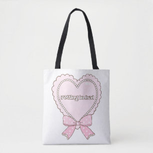 Verrotten im Bett Herz Design Perlen & Schleifen Tasche