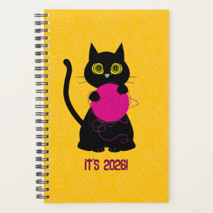 VERRÜCKT! 2026 Planer – Stricken + Katze 🧶🐈⬛
