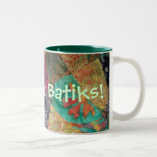 Verrückt für Batik-Tasse Zweifarbige Tasse