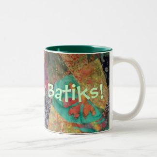 Verrückt für Batik-Tasse Zweifarbige Tasse