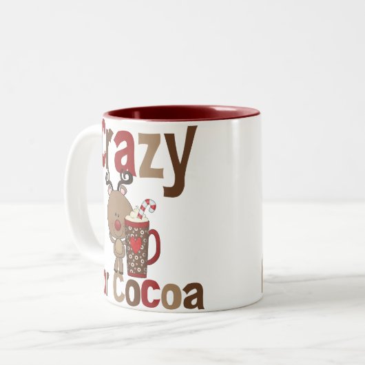 Verrückt für Kakao Zweifarbige Tasse (Vorderseite Links)