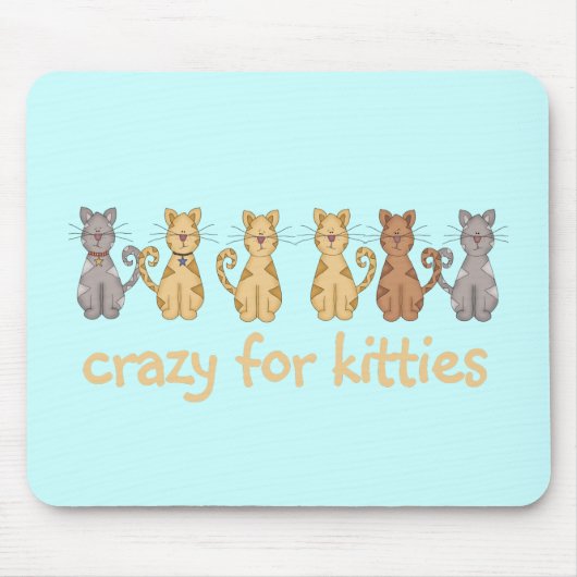 Verrückt für Kätzchen-T-Shirts und Geschenke Mousepad (Vorne)