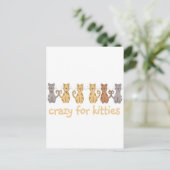 Verrückt für Kätzchen-T-Shirts und Geschenke Postkarte (Stehend Vorderseite)