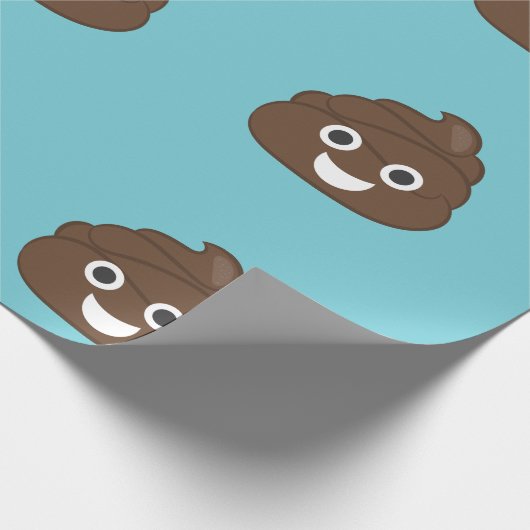 Verrückt kacken Sie das Emoji Verpackungs-Papier Geschenkpapier (Ecke)