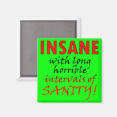 Verrückt Mit Intervallen Von Vernunft Lustiger Mag Magnet (Vorderseite/Rückseite)