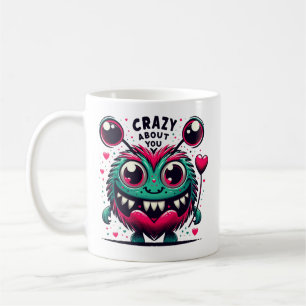 Verrückt nach dir Monster Valentinstag Kaffeetasse