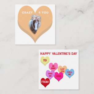 VERRÜCKT NACH DIR Silly Pony Conversation Hearts Mitteilungskarte