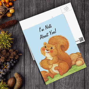 Verrückt nach dir süßes Eichhörnchen Postkarte