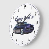 verrückt nach einem Auto Große Wanduhr (Winkel)