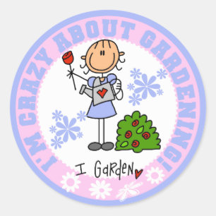 Verrückt nach Garten T-Shirts und Geschenken Runder Aufkleber
