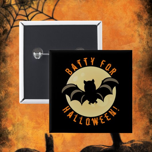 Verrückt nach Halloween! Quadratischer Knopf Button