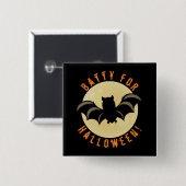 Verrückt nach Halloween! Quadratischer Knopf Button (Vorne & Hinten)