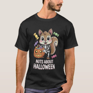 Verrückt nach Halloween Süßer Skelett Eichhörnchen T-Shirt