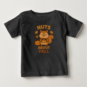 Verrückt nach Herbst – Süßes Eichhörnchen-Kinder-T Baby T-shirt