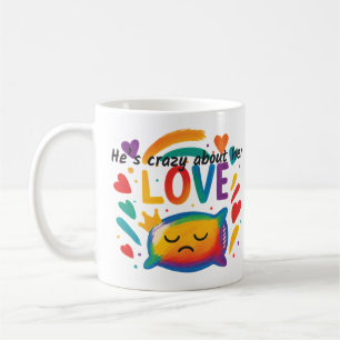 "Verrückt nach ihr" Pride-Tasse   Regenbogen-Liebe Kaffeetasse