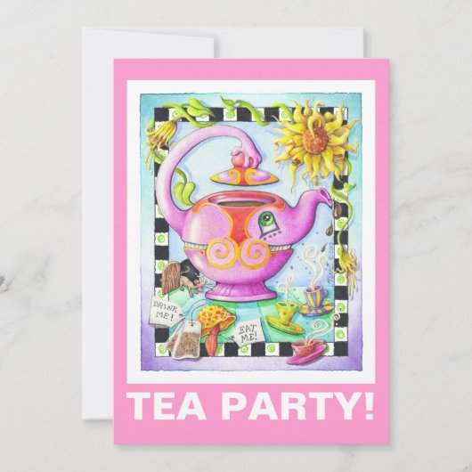 VERRÜCKT NACH TEAPARTY EINLADUNG (Vorderseite)