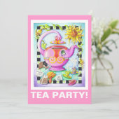 VERRÜCKT NACH TEAPARTY EINLADUNG (Stehend Vorderseite)
