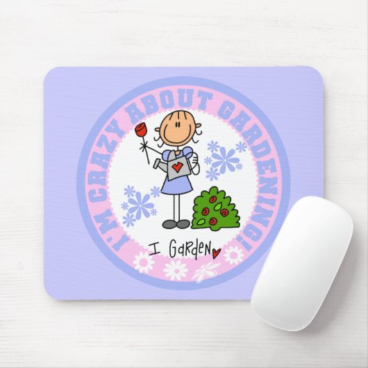 Verrückt über im Garten arbeitenMousepad Mousepad (Mit Mouse)