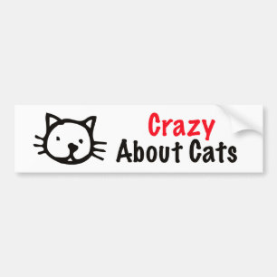 Verrückt über Katzen Autoaufkleber